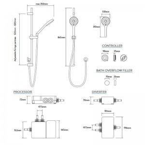 Aqualisa Q Smart digitial shower Dual HP Biv/bath fill (QTC.02.BT.HP) - main image 2