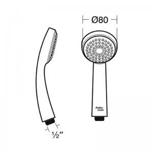 Armitage Shanks Armaglide 2 mode shower head - chrome (B9304AA) - main image 2