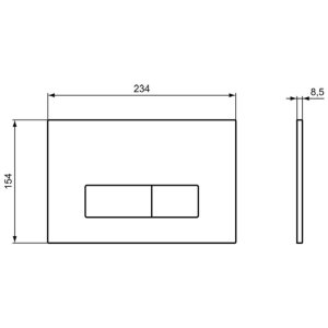 Armitage Shanks Oleas P2 Pneumatic Dual Flush Plate - Silk Black (S0857A6) - main image 2