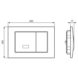 Armitage Shanks Septa Pro E1 Infared Manual Dual Flush Plate - Chrome (S0772AA) - main image 2