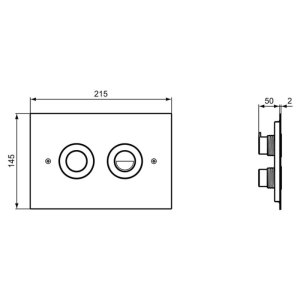 Armitage Shanks Septa Pro P1 Pneumatic Dual Flush Plate - Polished Stainless Steel (S0775MY) - main image 2