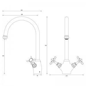 Bristan 1901 Easyfit Sink Mixer - Gold (N SNK EF G) - main image 2