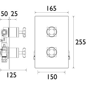 Bristan 1901 Recessed Concealed Shower Valve with Diverter - Chrome (N2 SHCDIV C) - main image 2
