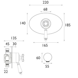 Bristan 1901 Concealed Concentric Shower Valve Only - Chrome (N2 CSHCVO C) - main image 2