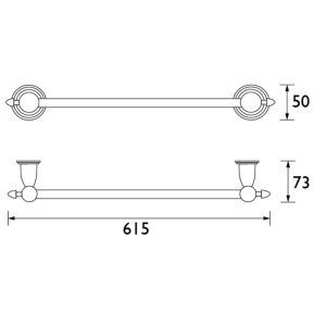 Bristan 1901 Towel Rail - Chrome (N2 RAIL C) - main image 2