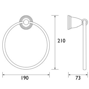 Bristan 1901 Towel Ring - Chrome (N2 RING C) - main image 2