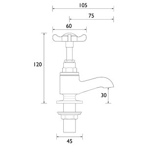 Bristan 1901 Vanity Basin Taps - Chrome (N VAN C CD) - main image 2