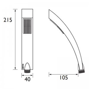 Bristan Arc Curved Shower Handset - Chrome (ARC C) - main image 2