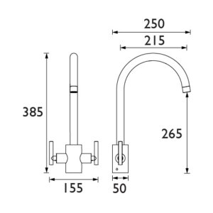 Bristan Artisan Easyfit Sink Mixer - Brushed Nickel (AR SNK EF BN) - main image 2