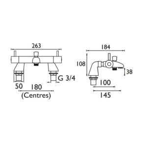 Bristan Artisan Thermostatic Lever Bath Mixer Shower - Valve Only - Chrome (AR2 THLBSM C) - main image 2