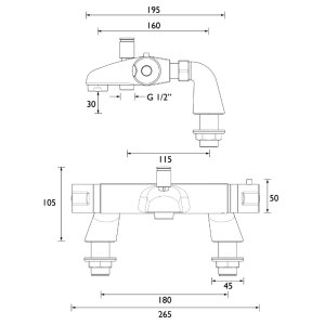 Bristan Assure thermostatic bath shower mixer (AS2 THBSM C) - main image 2