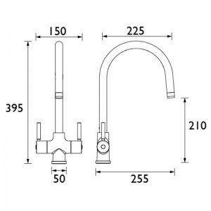 Bristan Beeline sink mixer with pull out nozzle - chrome (BE SNK C) - main image 2