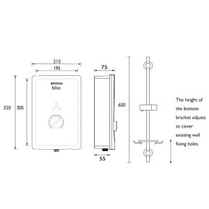 Bristan Bliss MK2 Electric Shower 8.5kW - White (BL385 W) - main image 2