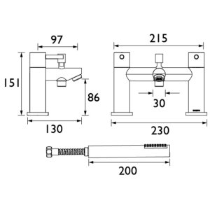 Bristan Blitz Bath Shower Mixer Tap - Chrome (BTZ BSM C) - main image 2