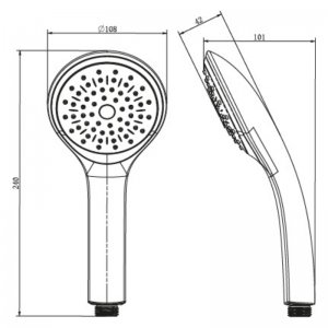 Bristan Cascade Large Single Function Shower Head - Chrome (CAS HAND02 C) - main image 2