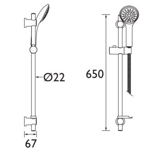 Bristan Casino Shower Kit with Single Function Large Handset - Chrome (CAS KIT02 C) - main image 2