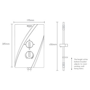 Bristan Cheer Electric Shower 8.5kW - White (CHE85 W) - main image 2