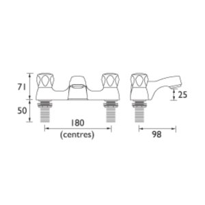 Bristan Club Bath Filler Tap - Chrome (VAC BF C MT) - main image 2