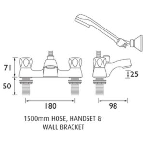 Bristan Club Luxury Bath Mixer Shower - Chrome (VAC LBSM C MT) - main image 2