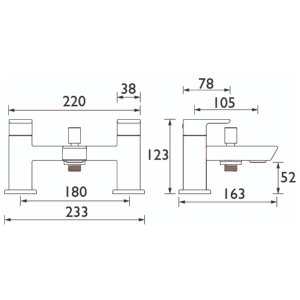 Bristan Cobalt Bath Shower Mixer Tap - Chrome (COB BSM C) - main image 2