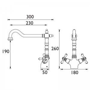 Bristan Colonial Easyfit Sink Mixer - Chrome (K SNK EF C) - main image 2