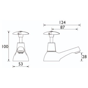 Bristan Cross Top Head Bath Taps - Chrome (VAX 3/4 C) - main image 2