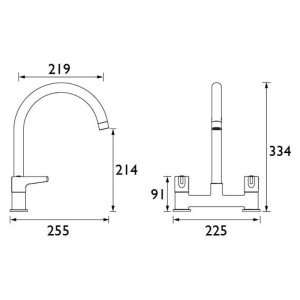 Bristan Design Utility Lever deck sink mixer - chrome (DUL DSM C) - main image 2