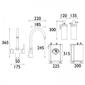 Bristan Gallery Rapid 3in1 Instant Boiling Water Tap - Chrome (GLL RAPSNK3 SF C) - main image 2