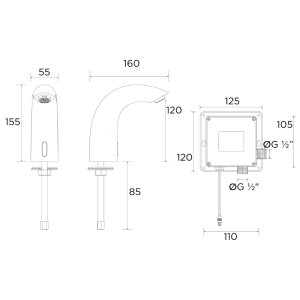 Bristan Infrared Swan Spout Basin Tap - Chrome (IRBS1-CP) - main image 2