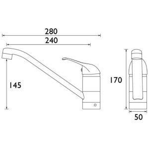 Bristan Java Single Flow Easyfit Sink Mixer - Chrome (J SFSNK EF C) - main image 2