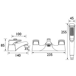 Bristan Jute Bath Shower Mixer Tap - Chrome (JU BSM C) - main image 2