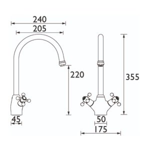 Bristan Kingsbury Easyfit Sink Mixer - Gold (KG SNK EF G) - main image 2