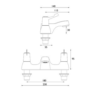 Bristan Lever Bath Filler Tap - Chrome (VAL2 BF C CD) - main image 2