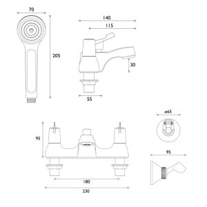 Bristan Lever Bath Shower Mixer - Chrome (VAL2 BSM C CD) - main image 2