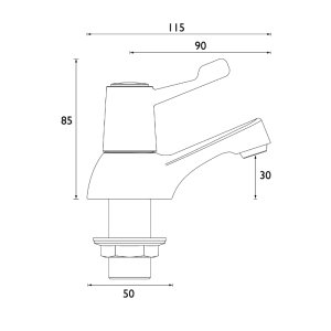 Bristan Lever Bath Taps With Ceramic Disc Valves - Chrome (VAL2 3/4 C CD) - main image 2