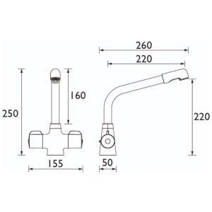 Bristan Manhattan Easyfit Sink Mixer - White (MH SNK EF WHT) - main image 2