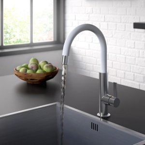 Bristan Melba Sink Mixer - Chrome/White (MLB SNK WHT) - main image 2