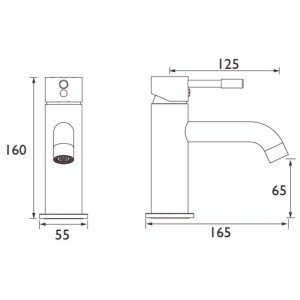 Bristan Mila Basin Mixer With Clicker Waste - Black (MI BAS BLK) - main image 2