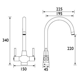 Bristan Monza Easyfit Sink Mixer - Chrome (MZ SNK EF C) - main image 2