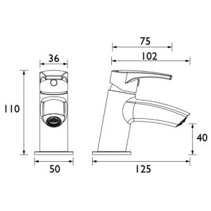 Bristan Orta Small Basin Mixer - Chrome (OR SMBAS C) - main image 2