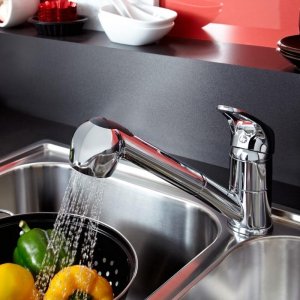 Bristan Pear Sink Mixer with Pull Out Spray - Chrome (PEA PULLSNK C) - main image 2