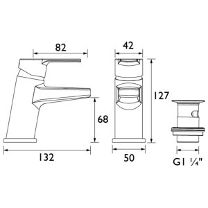 Bristan Pisa Basin Mixer Tap With Clicker Waste - Chrome (PS2 BAS C) - main image 2