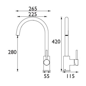 Bristan Pistachio Easyfit Sink Mixer - Brushed Nickel (PST EFSNK BN) - main image 2