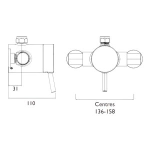 Bristan Prism Exposed Top Outlet Single Control Shower Valve - Chrome (PM2 SQSHXTVO C) - main image 2