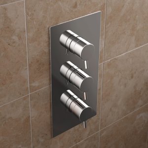 Bristan Prism Recessed Concealed Shower Valve With Twin Stopcocks - Chrome (PM2 SHC3STP C) - main image 2