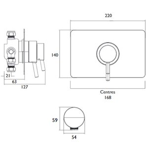 Bristan Prism thermostatic recessed dual control shower valve (PM2 CSHCVO C) - main image 2