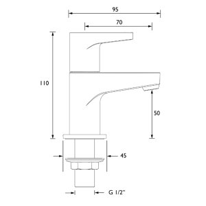 Bristan Quest Basin Taps - Chrome (QST 1/2 C) - main image 2