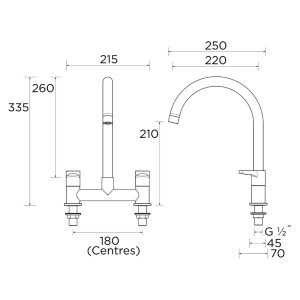 Bristan Quest Deck Sink Mixer - Chrome (QST DSM C) - main image 2