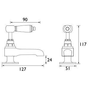 Bristan Renaissance Basin Taps - Chrome (RS2 1/2 C) - main image 2