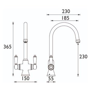 Bristan Renaissance Easyfit Sink Mixer - Brushed Nickel (RS SNK EF BN) - main image 2